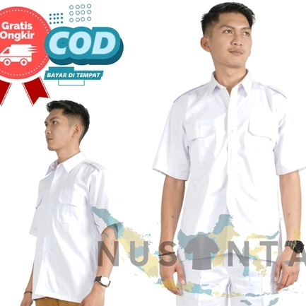PROMO / BAHAN PREMIUM / Kemeja Pdh Putih Pria Seragam Pns Putih Baju Pdh Putih Kemeja dinas Pns Pria