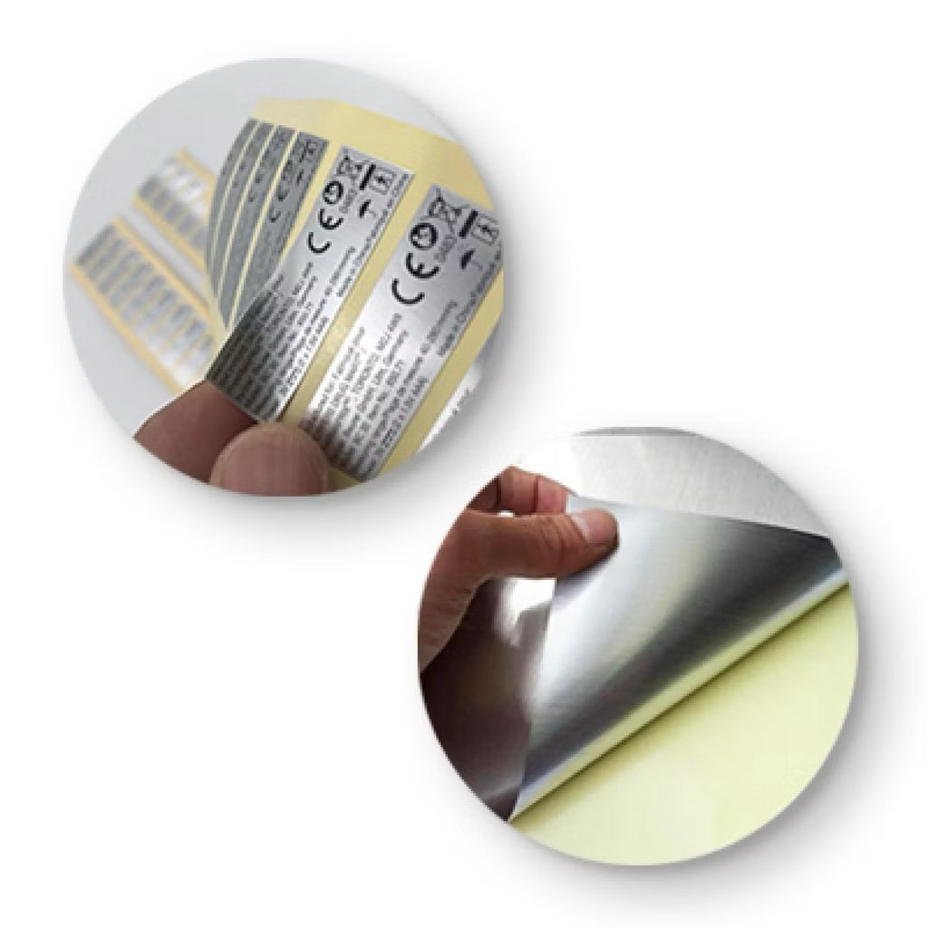 

Custom stiker label premium / Custom Cetak Stiker Metalik Silver / Hologram / Gold A3+ (Print + Cutting) untuk Label Kemasan