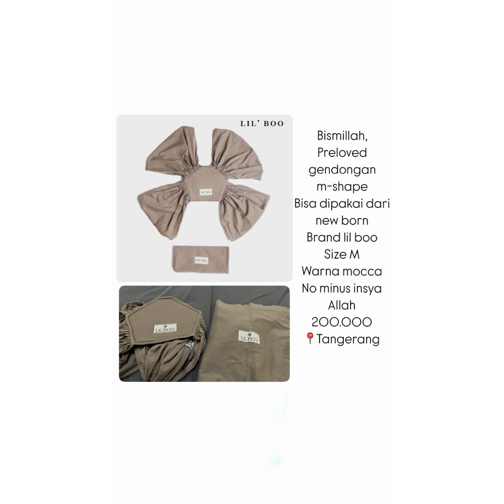 gendongan m shape lil'boo