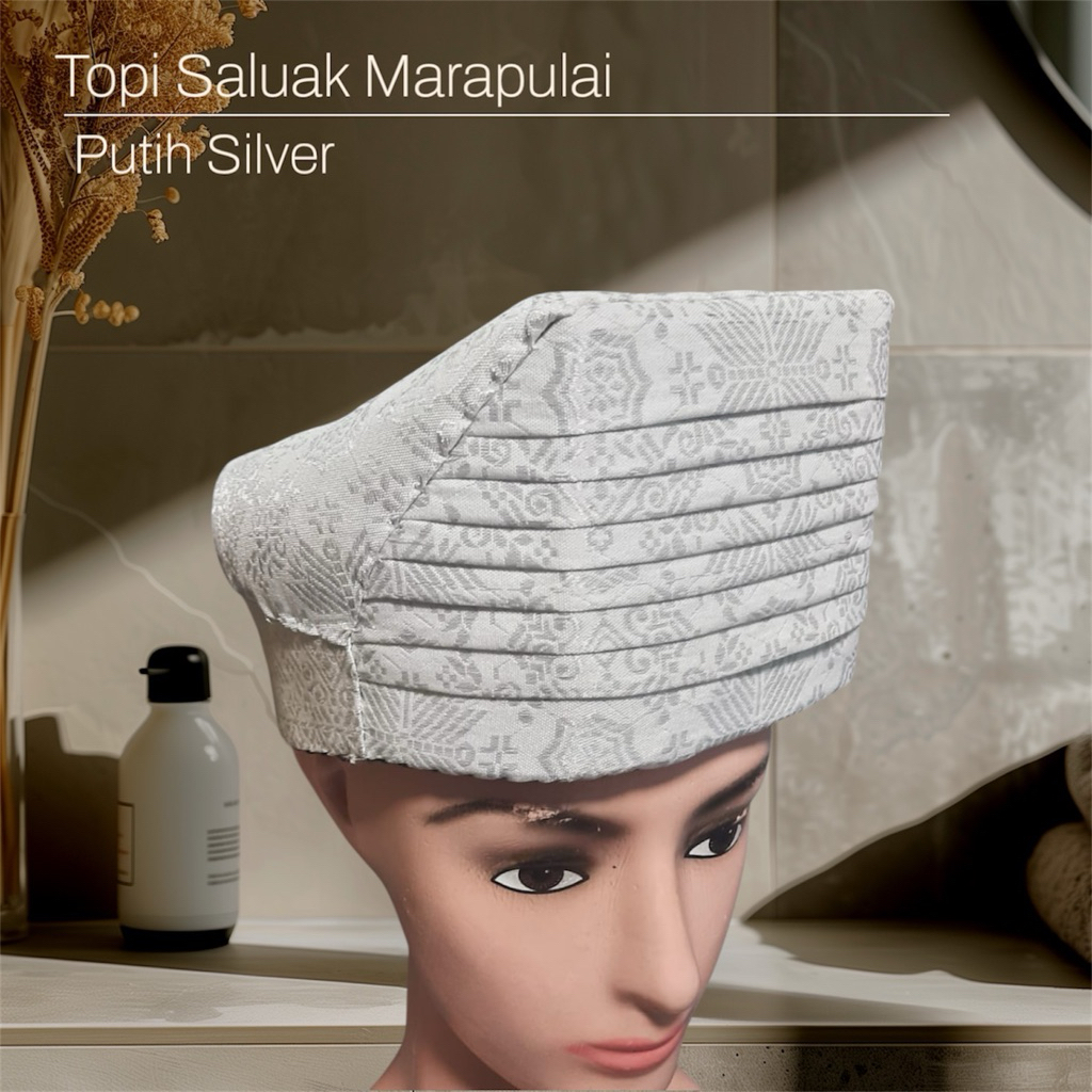 Topi Penganten Laki/Topi Laki Minang/Topi Padang Pria/Saluak Minang/Saluak Padang/Topi Marapulai Put
