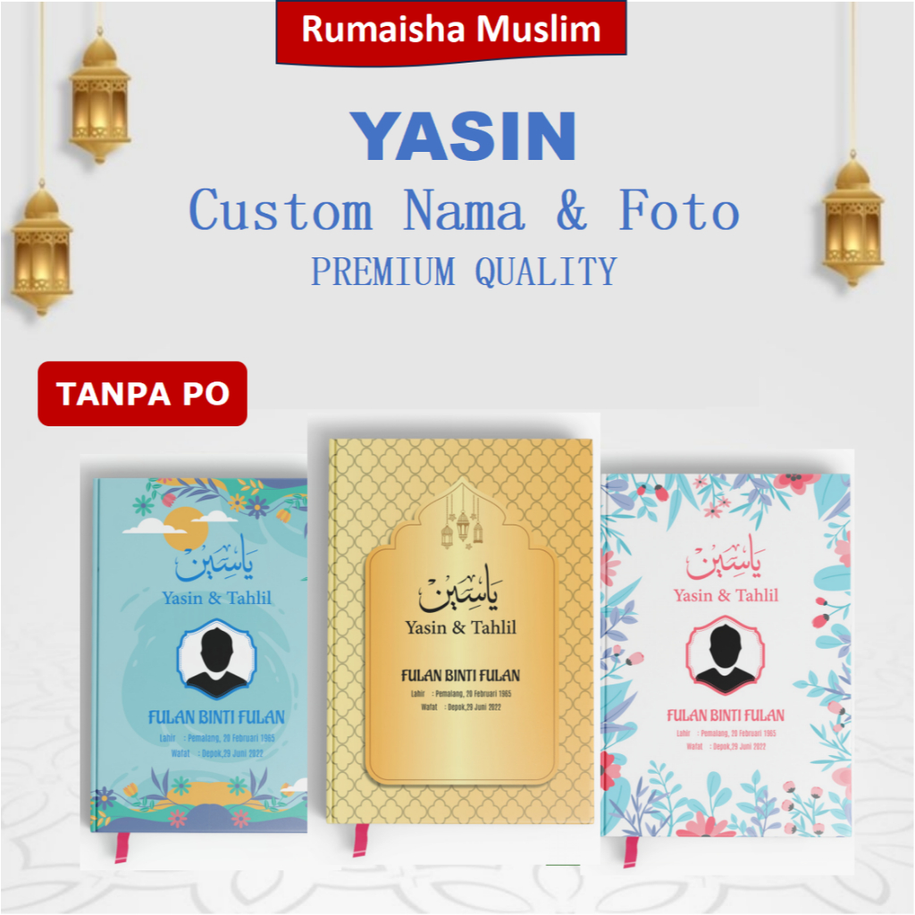 Yasin & Tahlil Hardcover Custom Nama + Pasang FOTO FREE SISIPAN Nama Keluarga