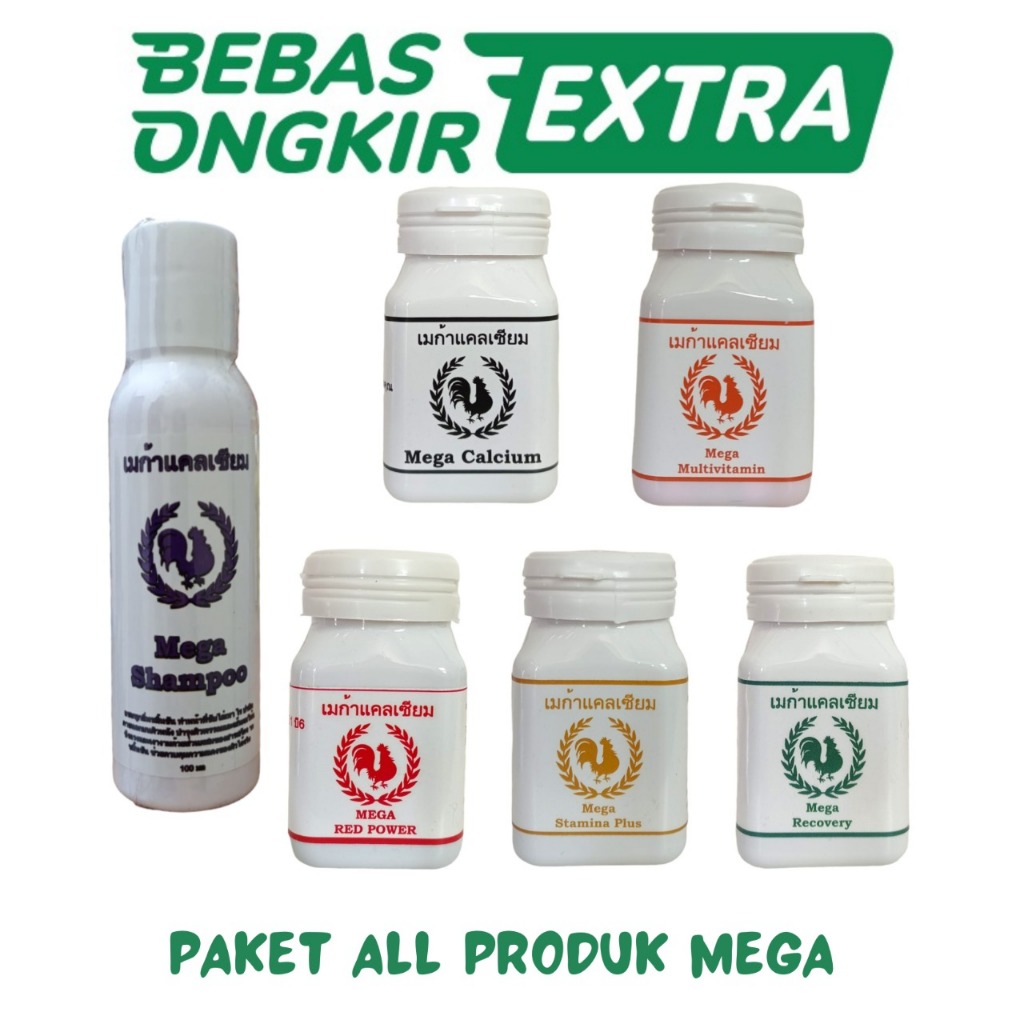 PAKET ALL PRODUK MEGA - ( MEGA CALCIUM + MEGA MULTIVITAMIN + MEGA STAMINA + MEGA RED POWER + MEGA RE