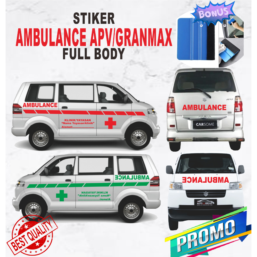 STIKER CUTTING AMBULANCE RESCUE APV GRANMAX