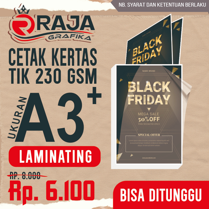 

CETAK TIK 230 PLUS LAMINATING GLOSSY