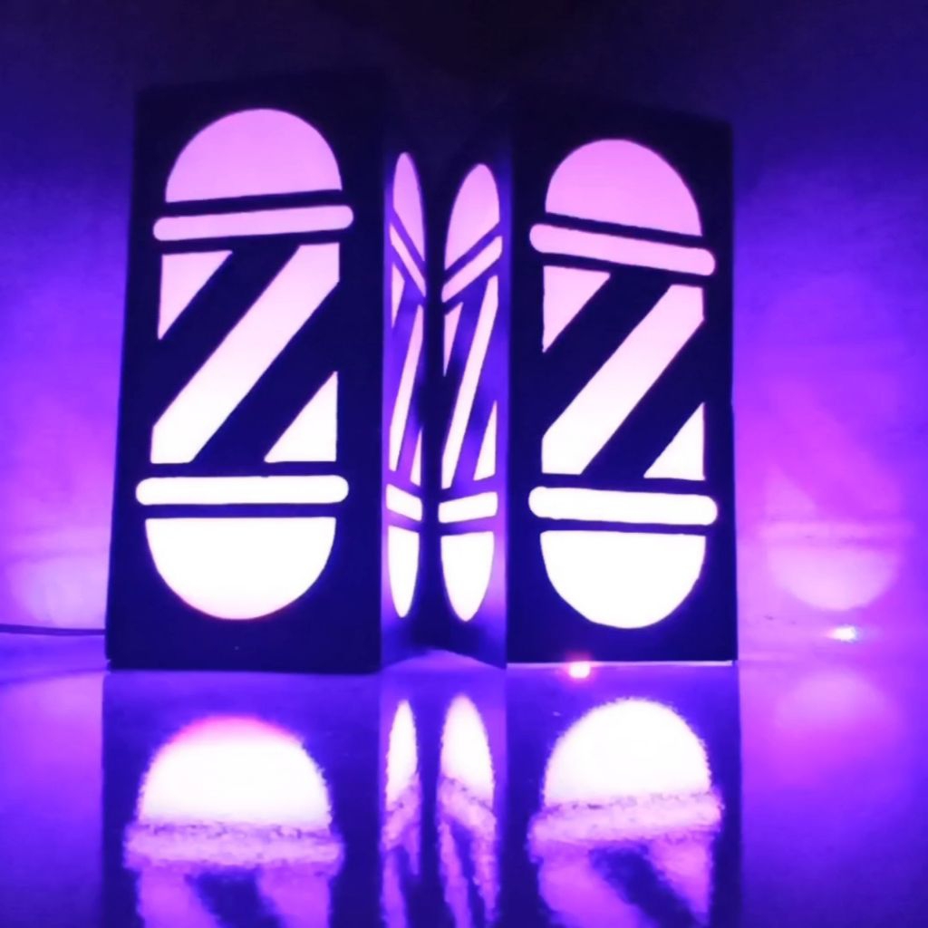 lampu neon Barbershop kotak/lampu barbershop led berubah warna