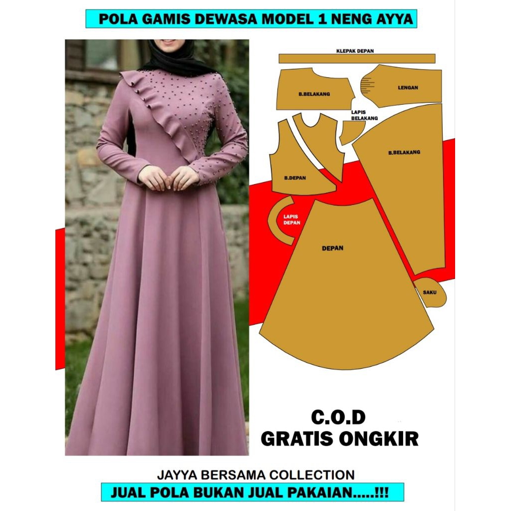 POLA GAMIS DEWASA MODEL 1