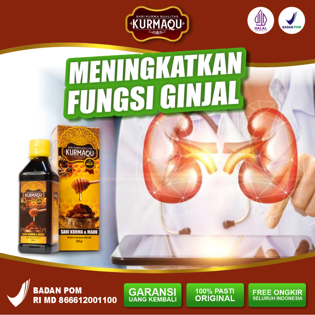 Obat Herbal Ginjal Lemah Penambah Fungsi Ginjal Pria Wanita Madu Kurma KurmaQu