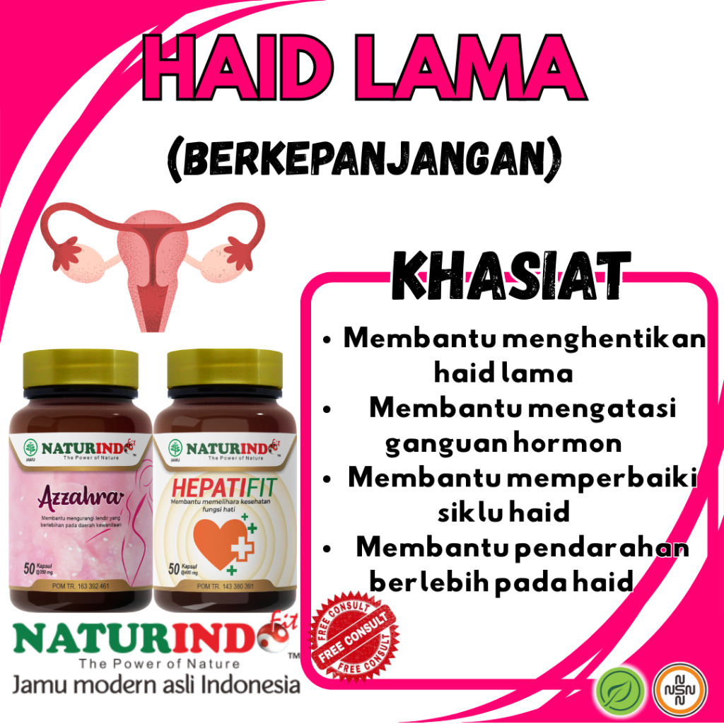 Obat Herbal Haid Berkepanjangan Haid Lama Menstruasi Lama Menstruasi Panjang AZZAHRA HEPATIFIT