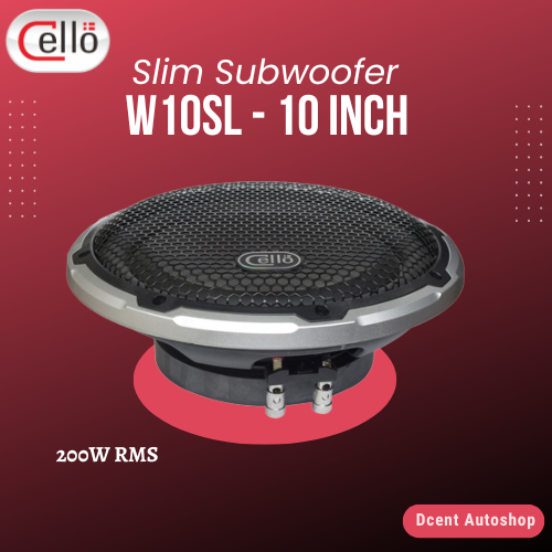 Subwoofer Slim Mobil - Subwoofer W10SL - 10 Inch Slim Subwoofer - Audio Mobil - Plug N Play - 100% O