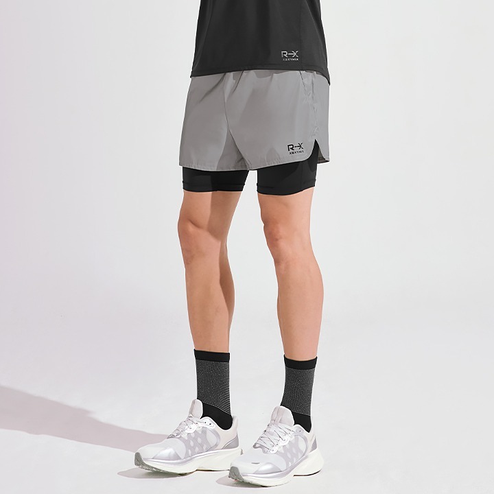 XEXYMIX RX Men's All-Over Reflective 2-in-1 Shorts Celana Pendek Olahraga Pria - XMK3PS1003