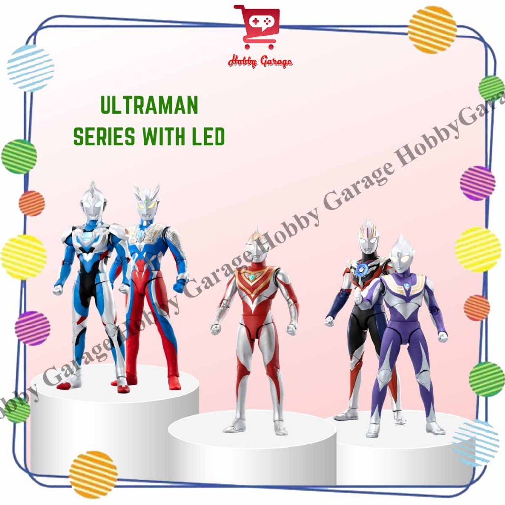 Action Figure ZD Toys Ultraman 7" LED Tiga Z GAIA Zero ORB 7inch
