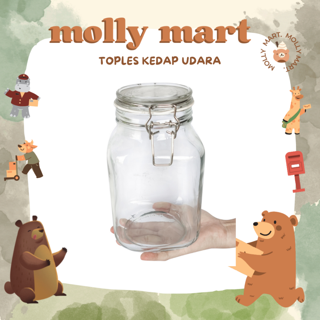 Toples Kaca Kedap Udara Clear | Tempered Glass Bahan Tebal Bening Besar Tempat Penyimpanan Kue Jar