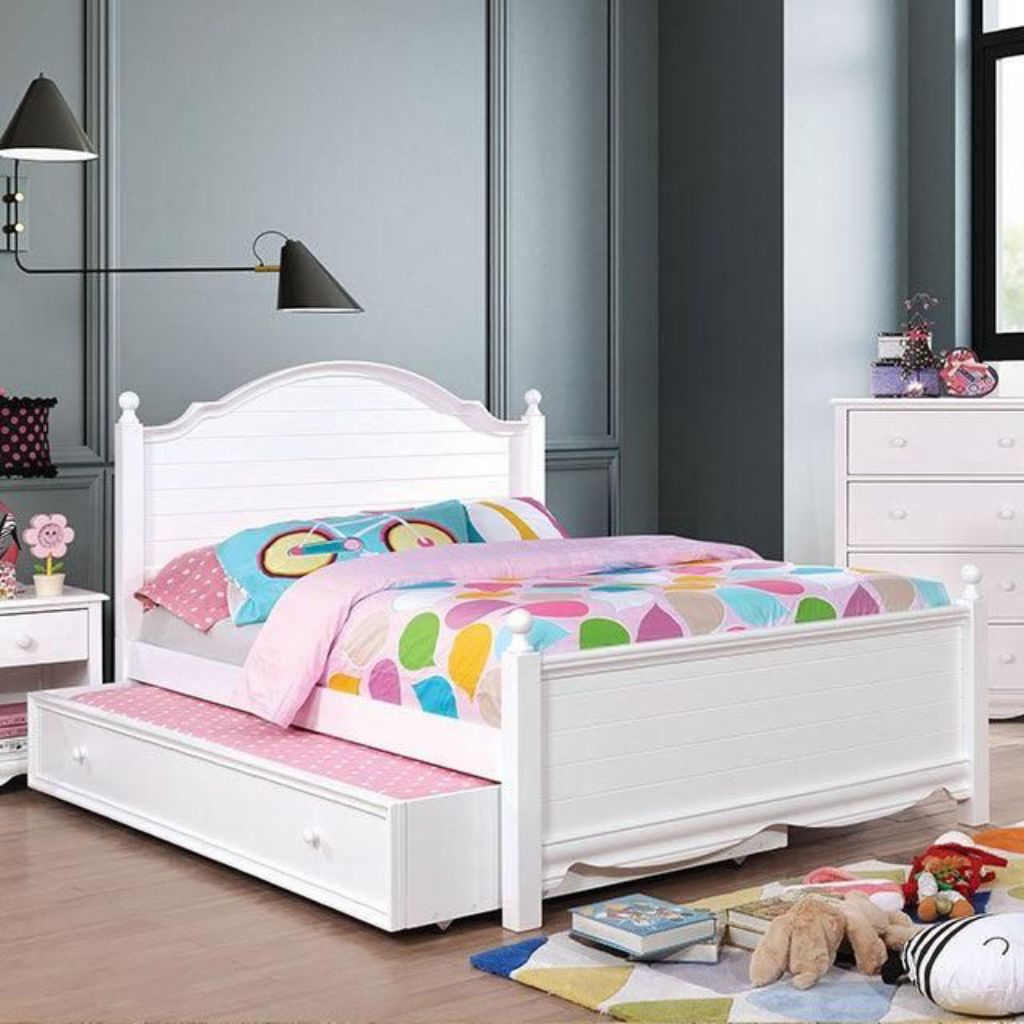 Tempat tidur anak minimalis Sorong modern/dipan kayu solid kamar tidur ukuran 160x200/rangka ranjang