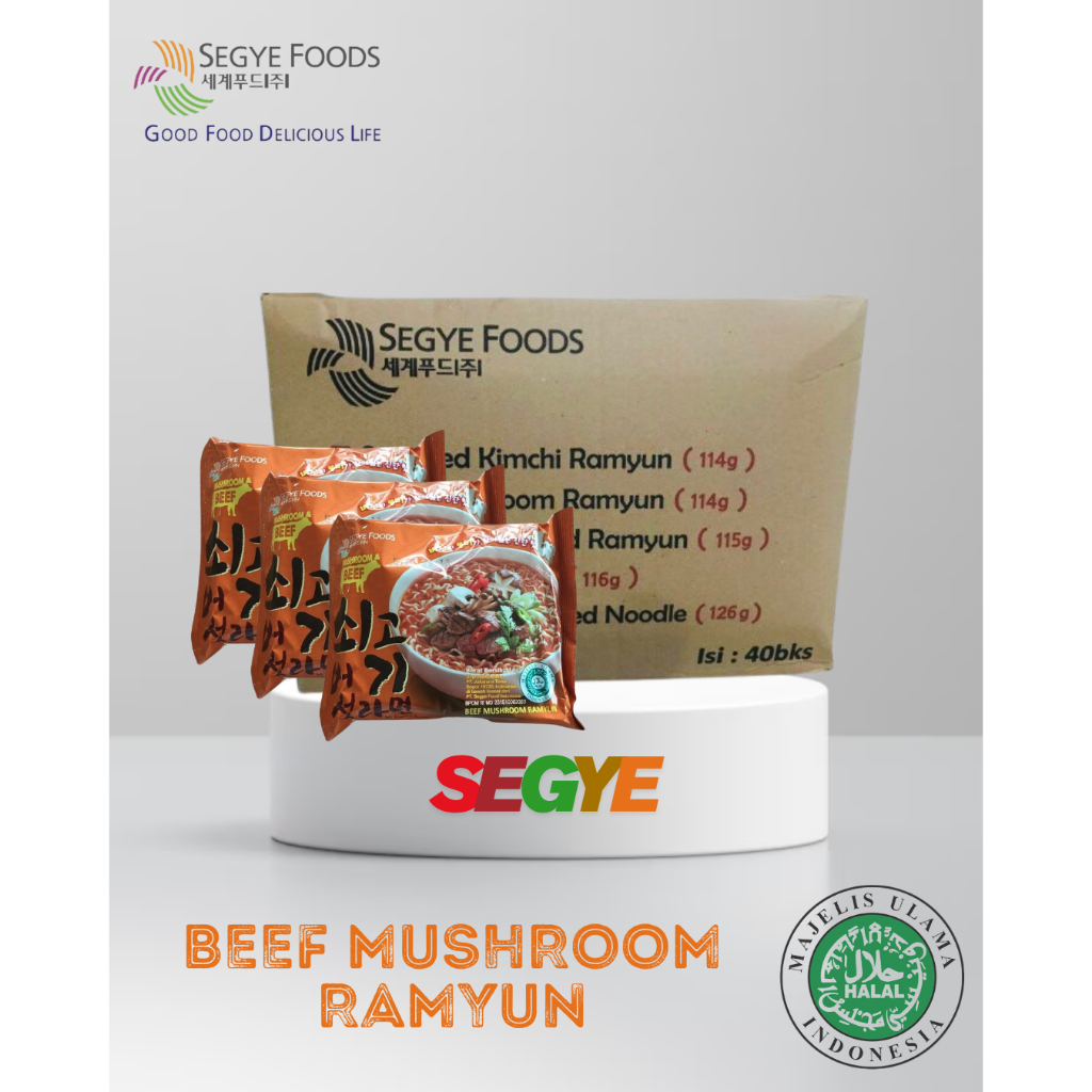

Mie Segye Beef Mushroom Ramyun 1 Dus (40 Pcs) Korean Noodle
