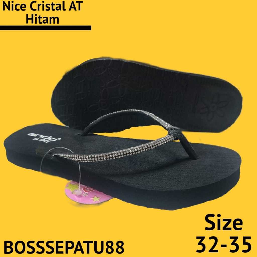 Ando Nice Crystal Sandal Jepit Anak Tanggung Ukuran 32-35 I Sandal Jepit I Sandal Rumah I Sandal Kar