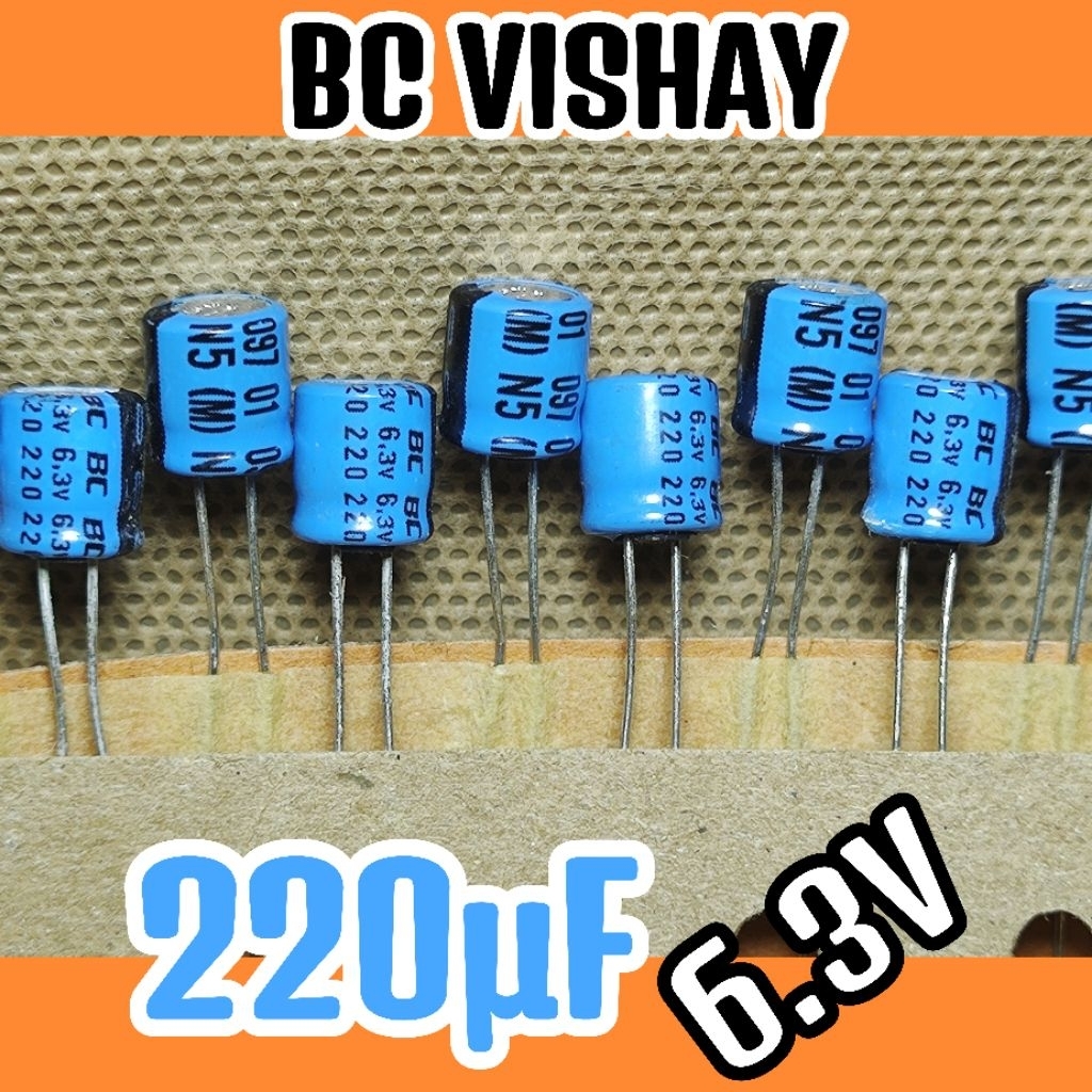 Kapasitor capasitor elko elco 6.3v 6,3v 220uf 6.3v 220uf 6,3v 6.3 volt ORIGINAL BC VISHAY