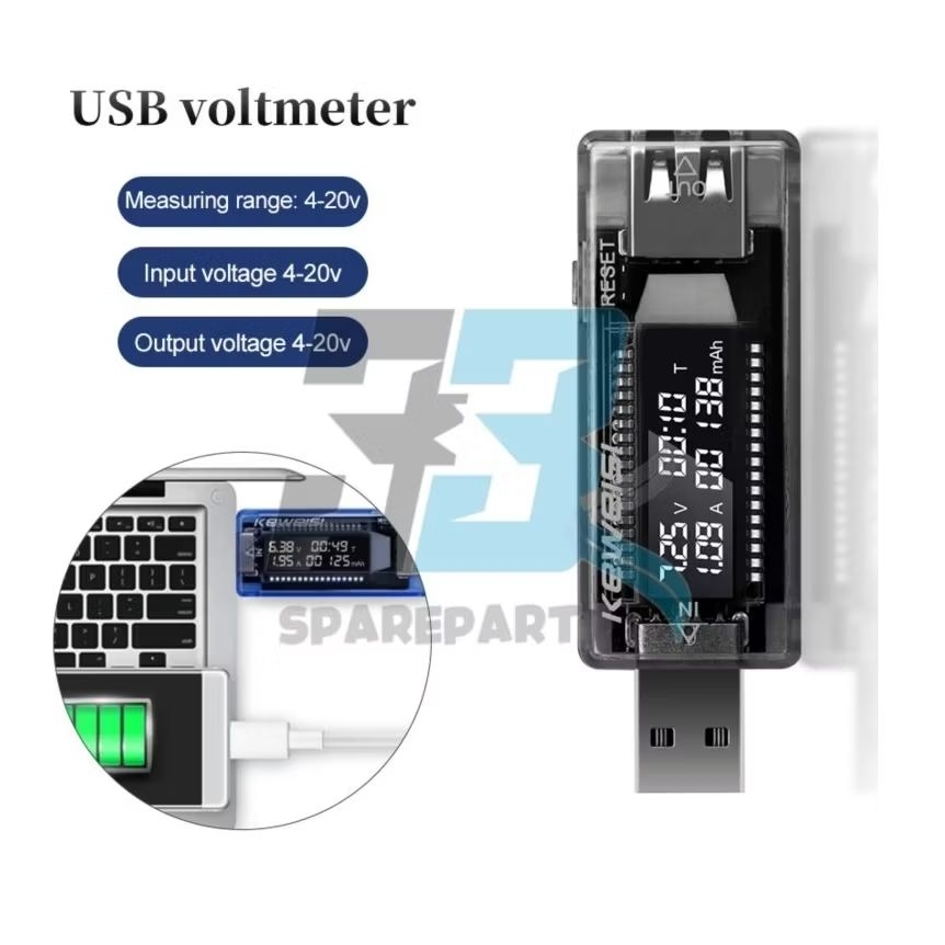 USB DETEKTOR VOLTASE SUNSHINE SS-302A USB DIGITAL DISPLAY DETECTOR TESTER FAST CHARGING ORIGINAL