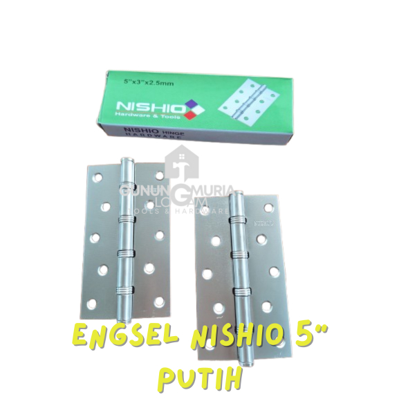 Engsel NISHIO 5 inch Putih 5 Lubang