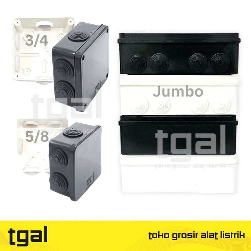 TRM Duradus Hitam/Putih (Kecil 5/8", Besar 3/4", Jumbo) / Junction Box