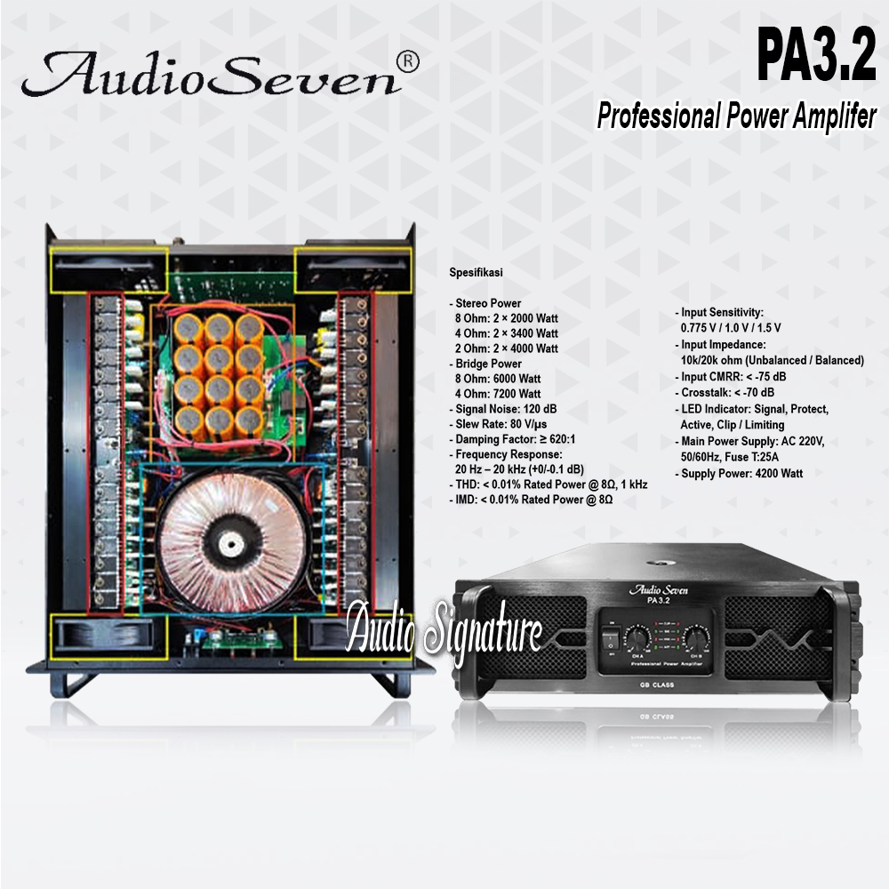 Power Amplifier 2 Channel AUDIO SEVEN PA 3.2 | PA3.2 | PA 3 2 Original