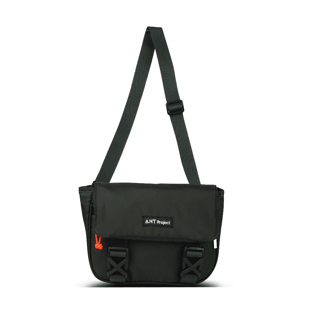 Rubyshop - Tas Nongkrong Pria Premium - Sling Bag Tas Selempang Hijau Army Slim Stylish