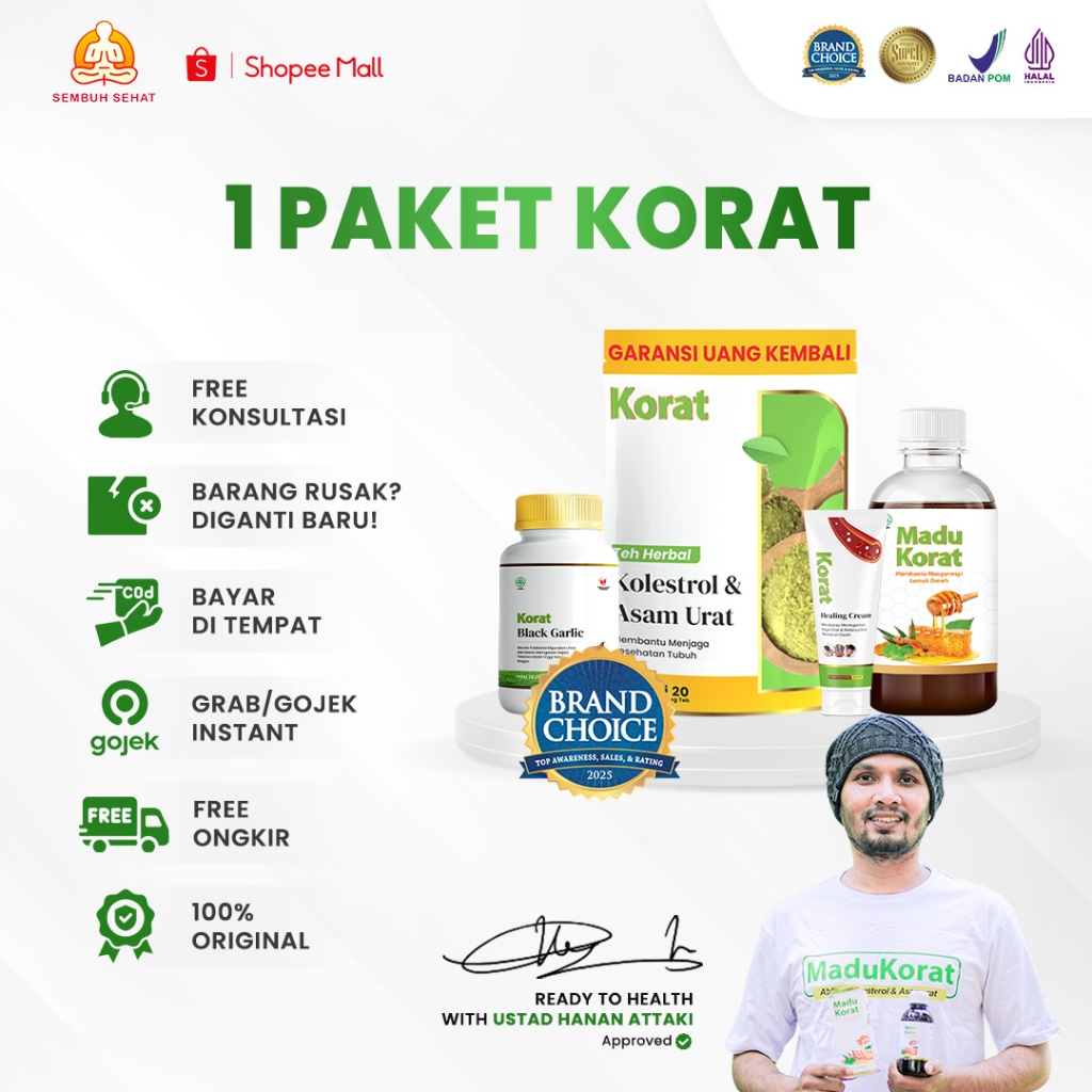 Korat Kolesterol Asam Urat Turun Cepat Dengan Teh Herbal Dan Madu Murni Resmi BPOM Aman