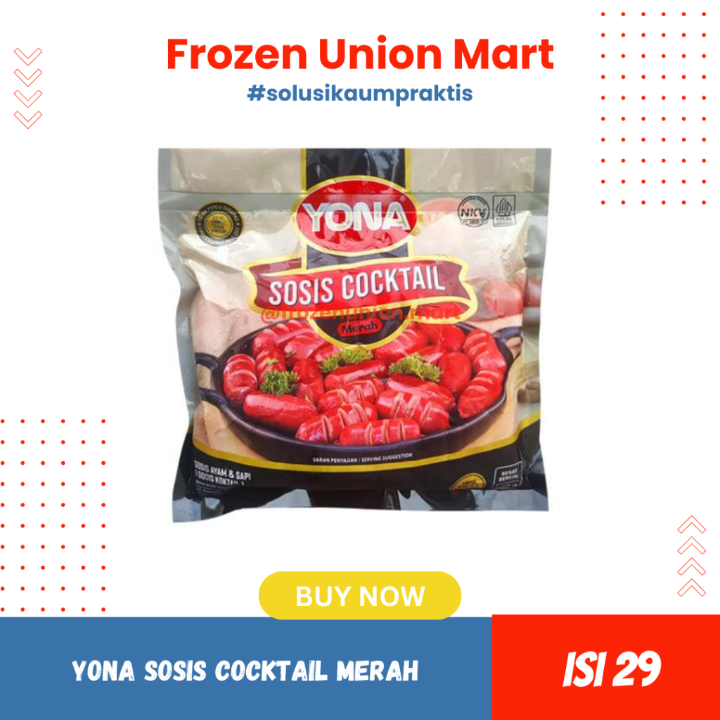 Yona Sosis Cocktail Merah 450gr | Sosis Cocktail Sapi Premium