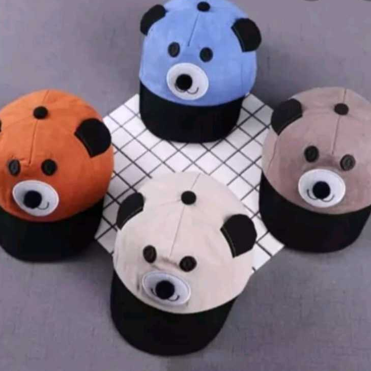 Topi Anak Panda Perempuan dan Laki-laki Usia 1-2,5 Tahun Lucu Karakter