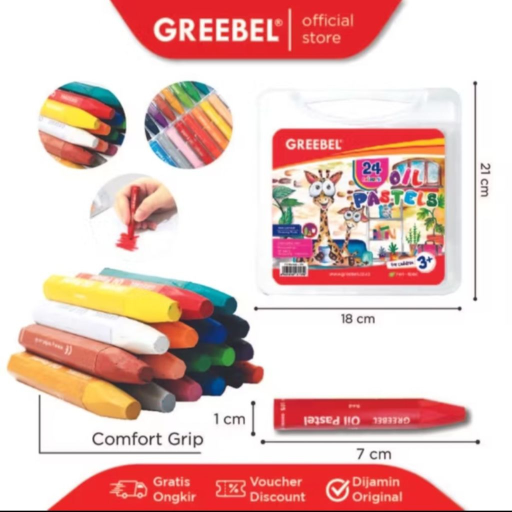 

GREEBEL Crayon 24 Warna / Oil Pastel Greebel 24 Warna