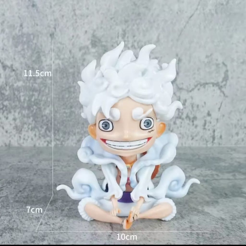 action figure one piece luffy gear 5 figure nika luffy duduk 12cm pvc