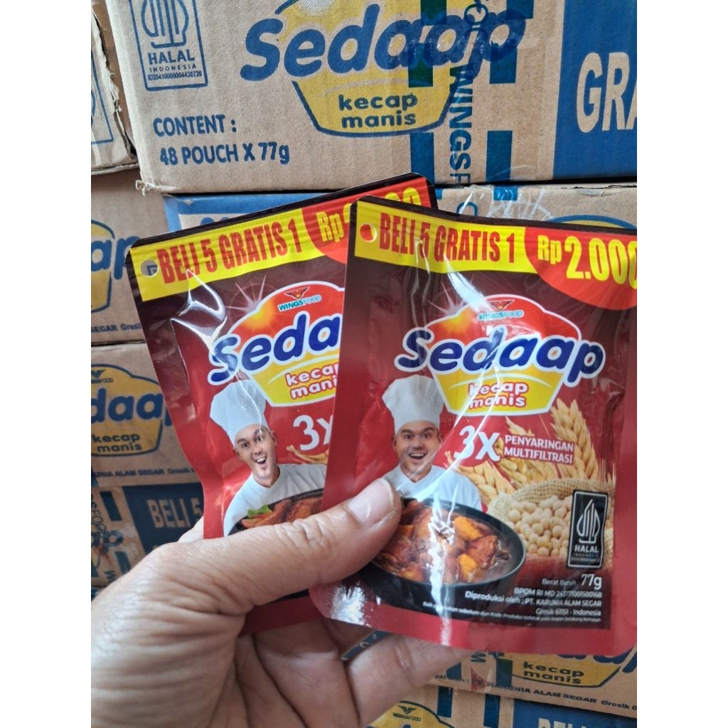 (Termurah)Kecap manis cap sedap 1 dus isi 48 pcs(kemasan beli5 gartis1)