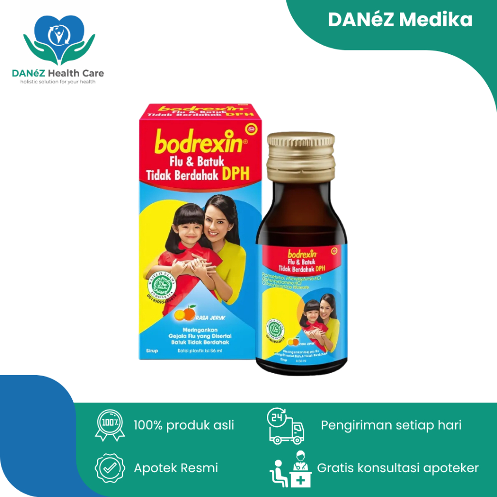 BODREXIN FLU & BATUK TIDAK BERDAHAK 56ML OBAT FLU DAN BATUK UNTUK ANAK