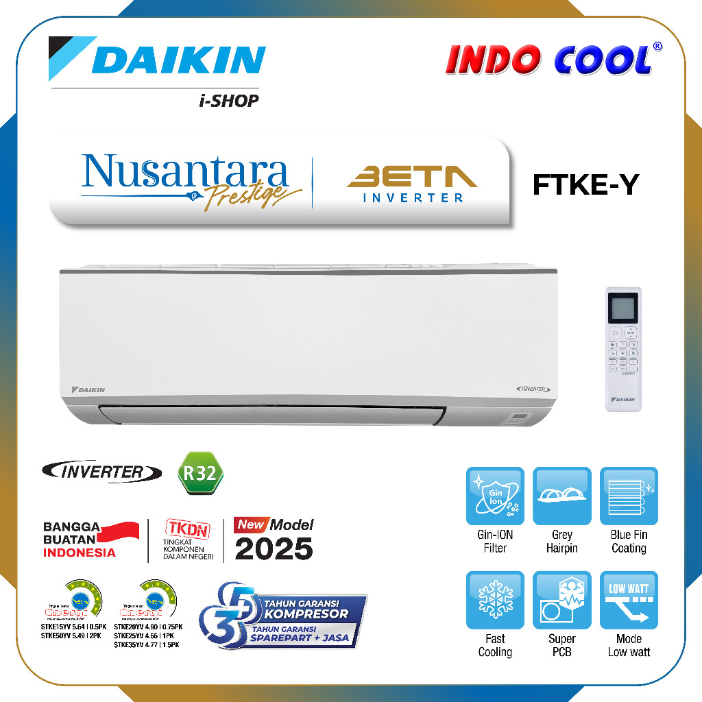 AC DAIKIN BETA INVERTER 1 PK 1PK FTKE25 Nusantara Prestige