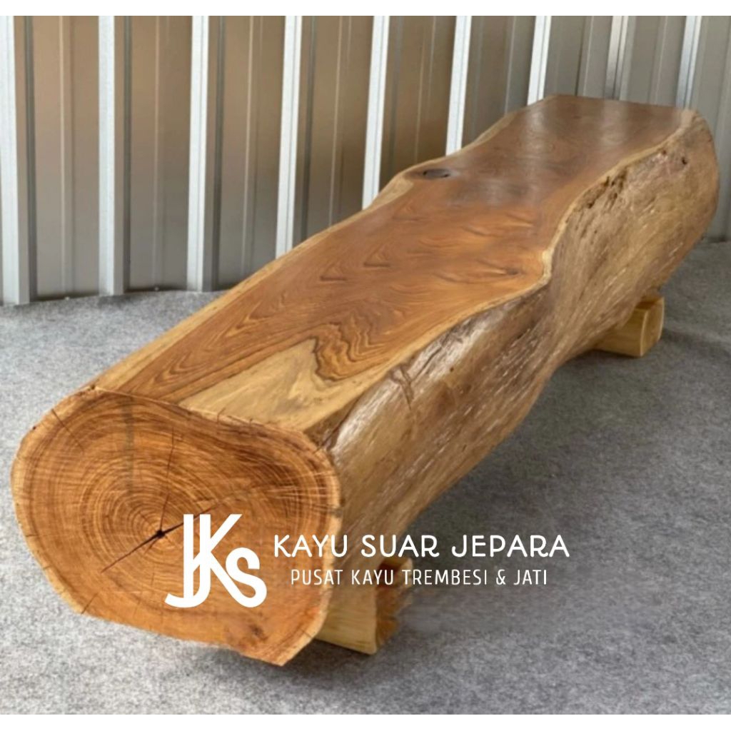 BANGKU BALOK KAYU JATI SOLID UTUH ALAMI KAYU TUA PERHUTANI
