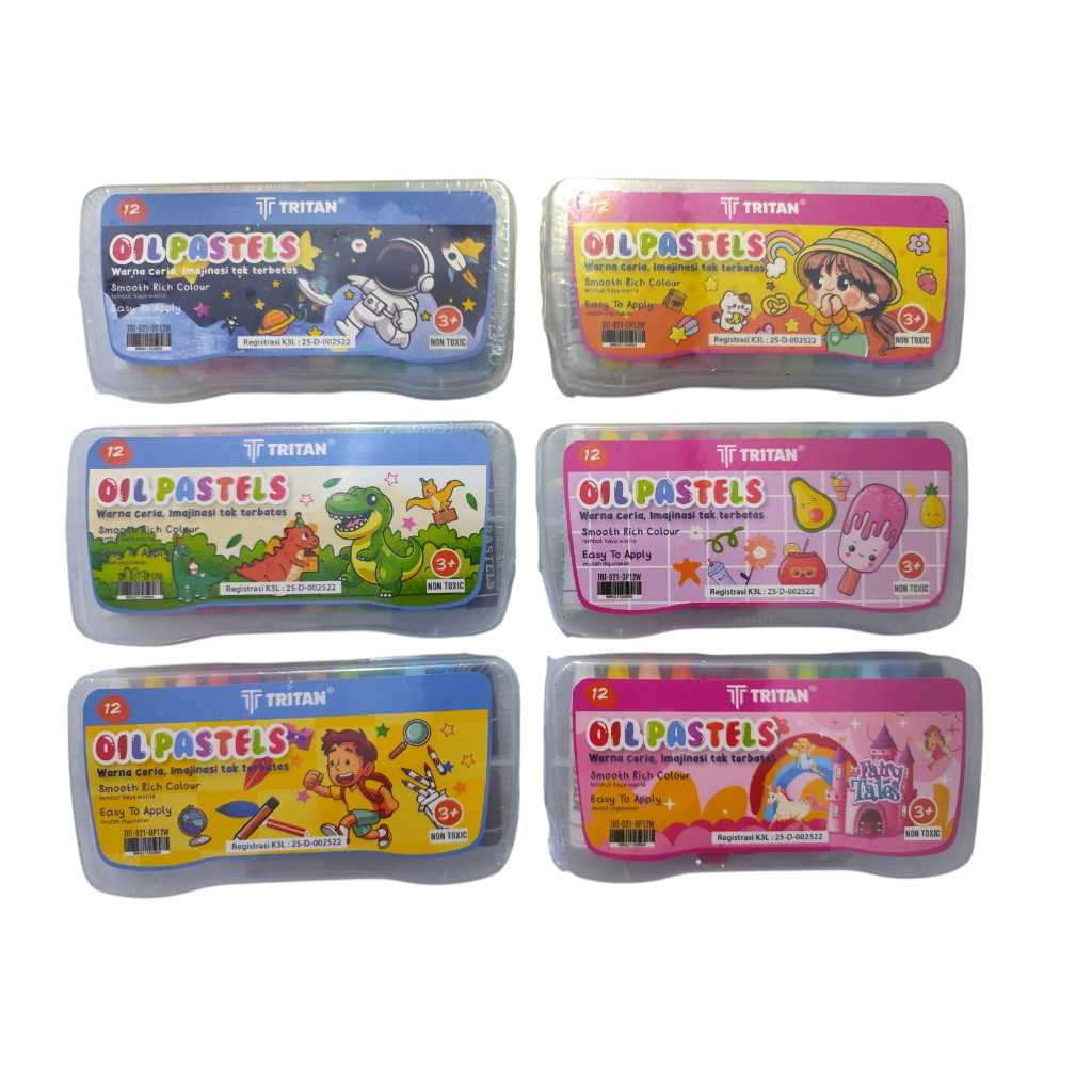 

Crayon Oil Pastel Murah TRITAN 12 Warna / Crayon Oil Pastel TRT-021-OP12W Motif Lucu Untuk Anak-anak