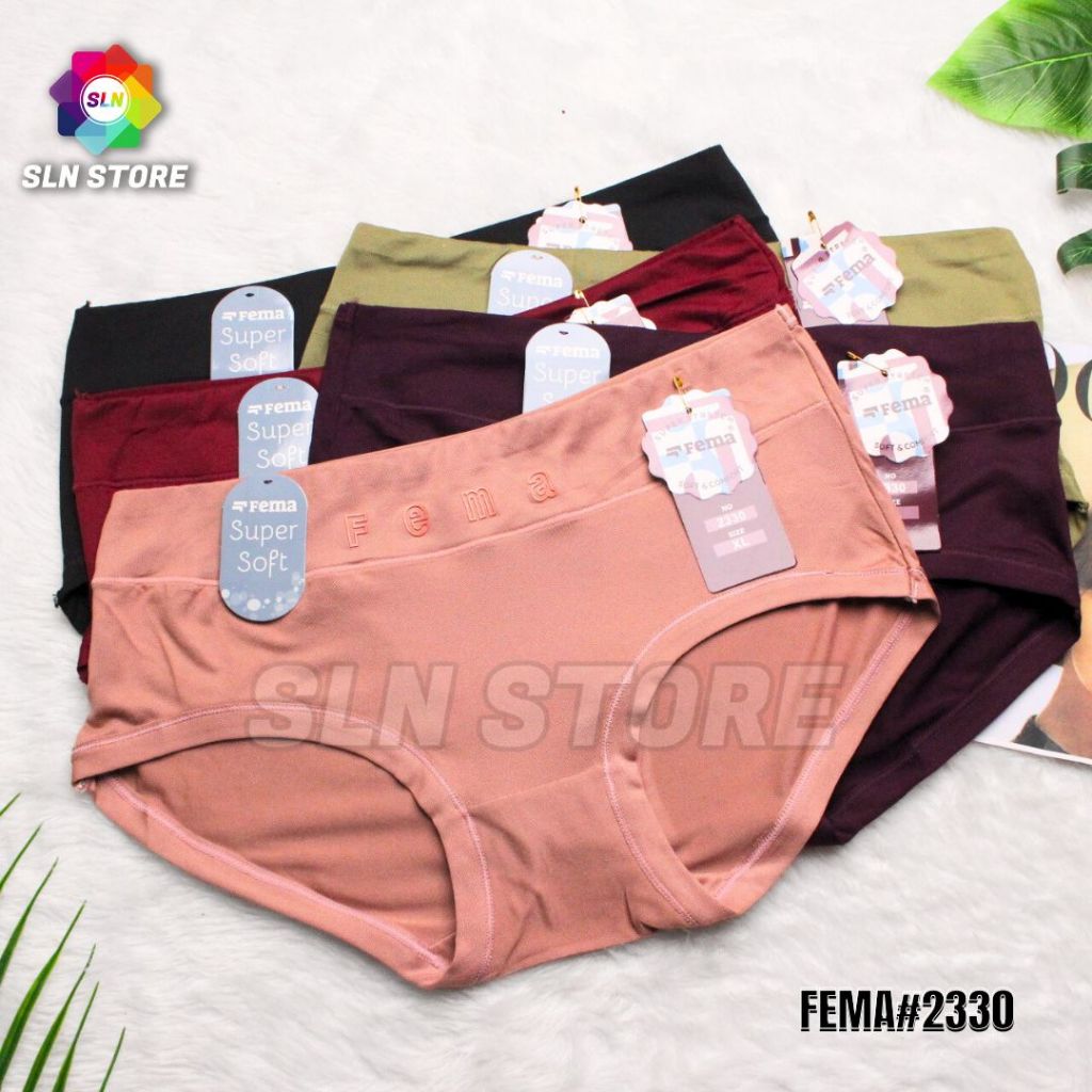 (12PCS) CELANA DALAM WANITA WARNA GELAP M-XXL CD CEWE FEMA 2330