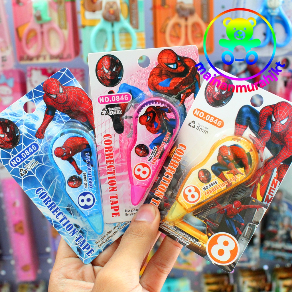 

MAINANKEI ATK ALAT CORRECTION TAPE 8 METER MY LITTLE PONY NO.0828/0846 ATK TIPE X TRONDOL BENTUK SPIDERMAN MY LITTLE KUDA PONY MINI