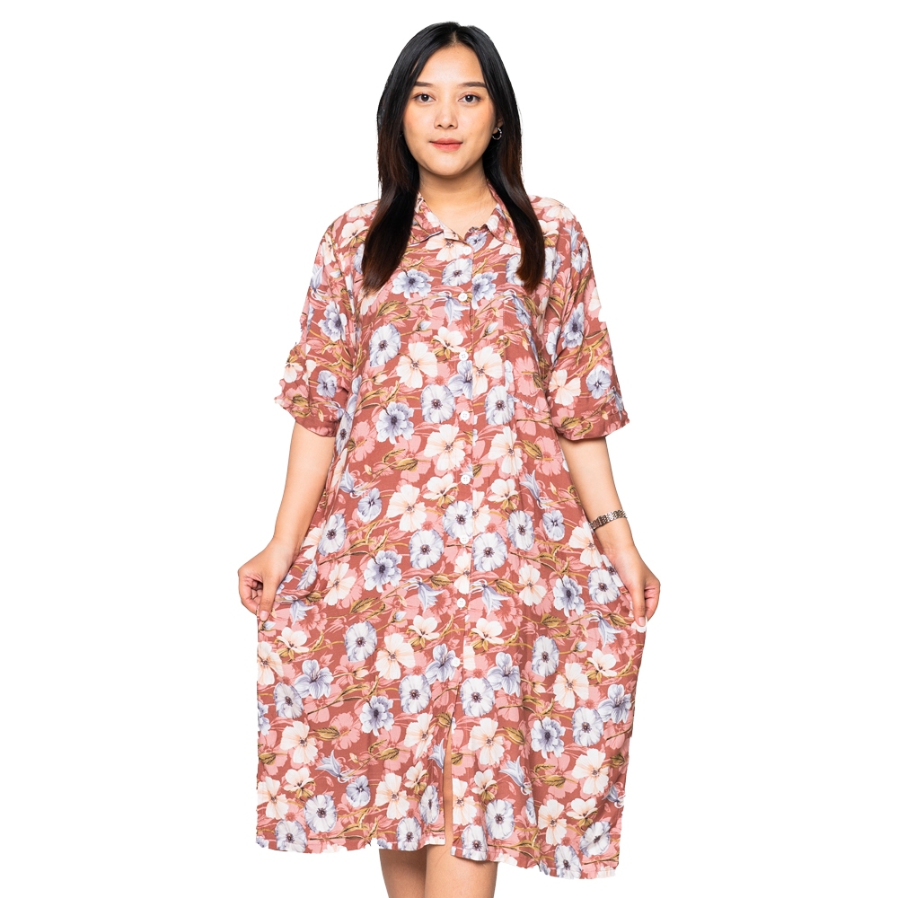 Daster Model Kemeja Jumbo Wanita Rayon Premium Nyaman Daily Outfit Harian - K2outfit.id