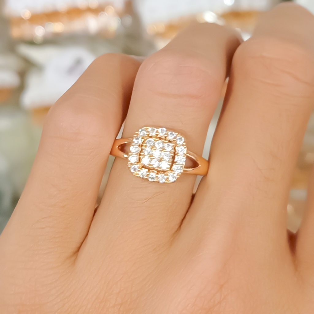 Cincin Permata Kotak Titanium xuping bahan koin