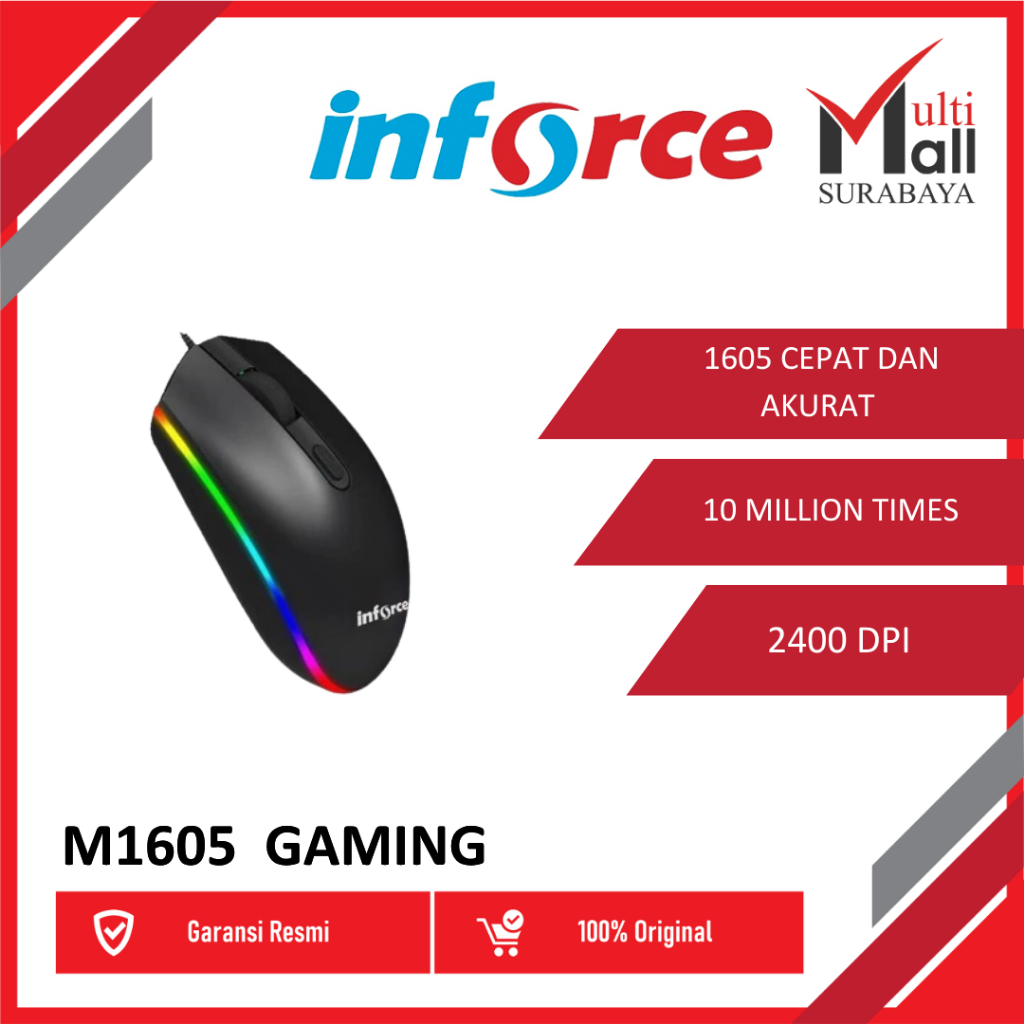 R8 MOUSE GAMING M1605 2400 DPI BUTTON 4D