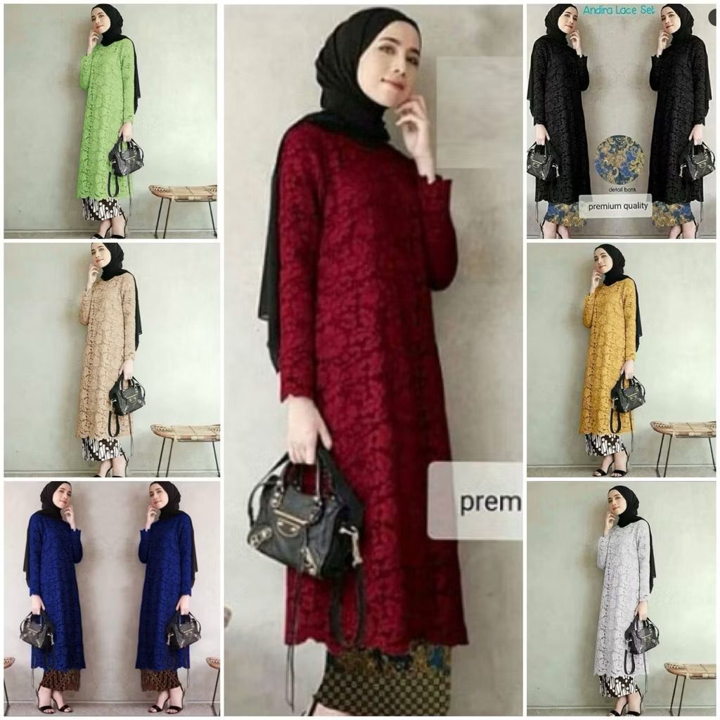 jamin bagus ya Long setelan Tunik Brokat Kebaya Wanita Brukat Tunik saja Premium by Malissa/kebaya t