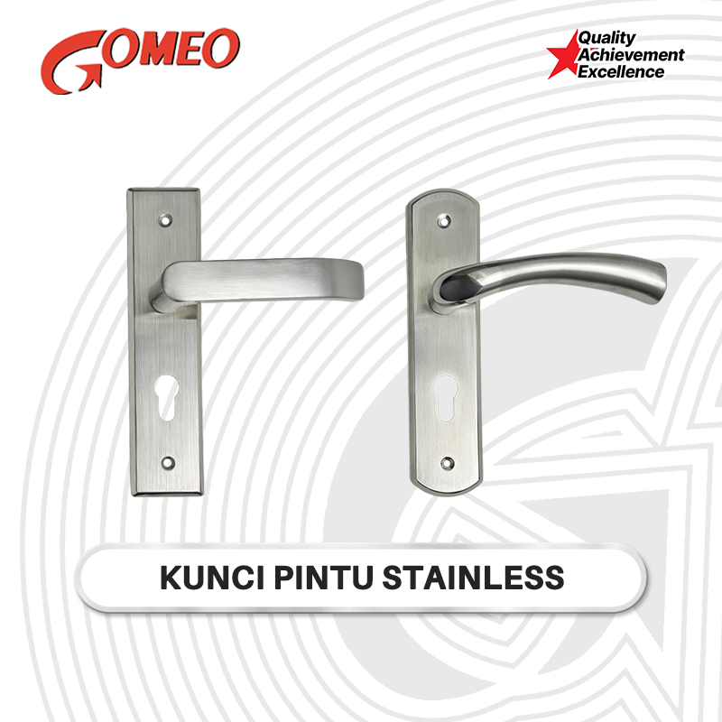 GOMEO Handle Kunci Pintu Rumah Kamar Set Stainless Tanggung Besar