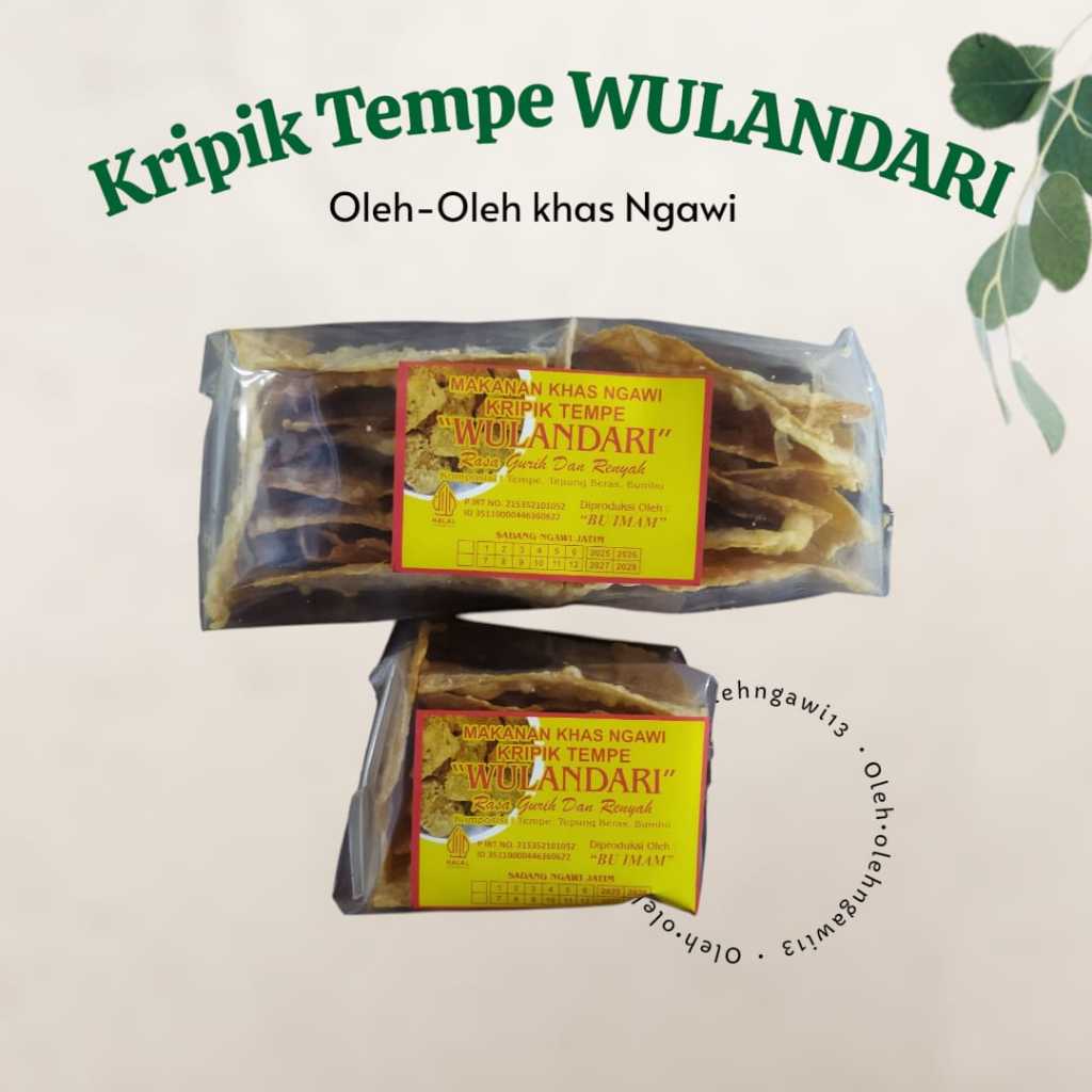 KERIPIK TEMPE WULANDARI  KHAS NGAWI, OLEH OLEH KHAS NGAWI , KERIPIK TEMPE