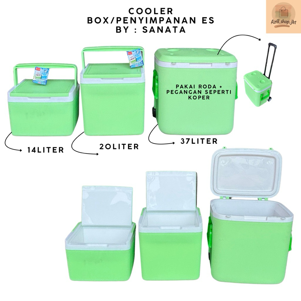 Sanata - Cooler Box Sanata 14 Liter 20 Liter dan 37 Liter + Tarikan Roda / Kotak Tempat Es Pendingin