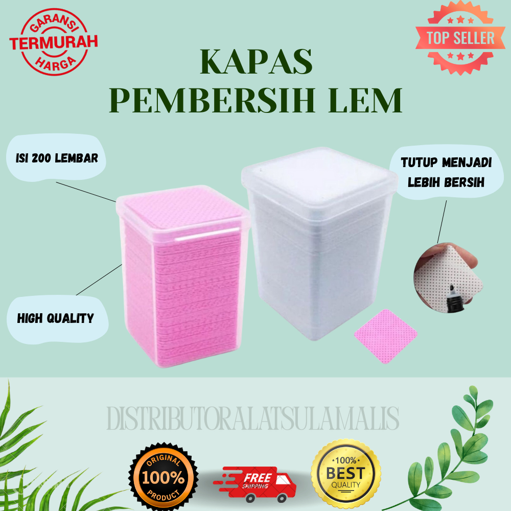200 PCS KAPAS KAIN PEMBERSIH TUTUP LEM / KAPAS KAIN LEM / PENGHAPUS LEM