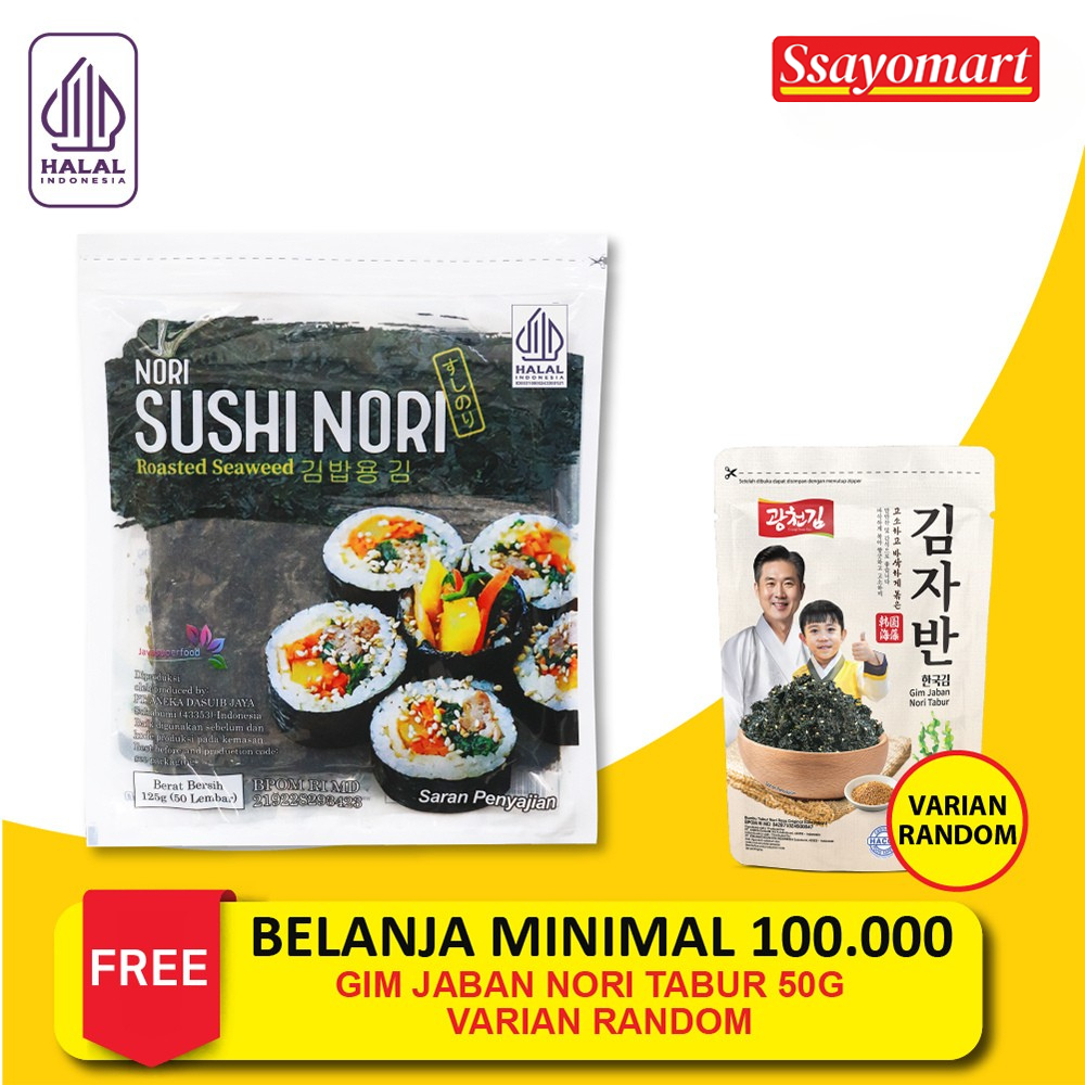 

Sushi Nori Seaweed 50 Lembar Rumput Laut Panggang HALAL