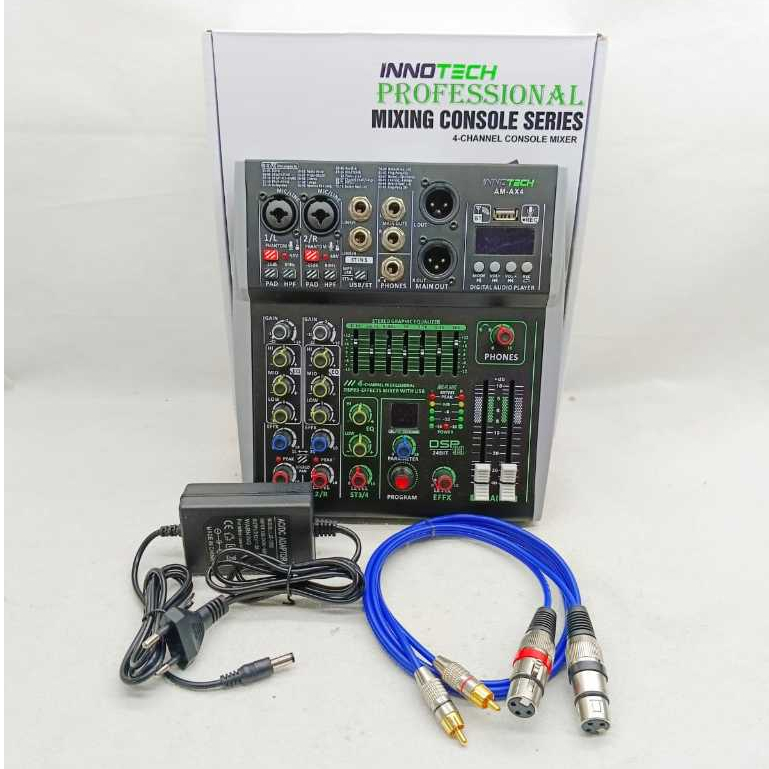 Mixer Audio Digital 4 Channel DSP 99 Effects Bluetooth INNOTECH AM-AX4