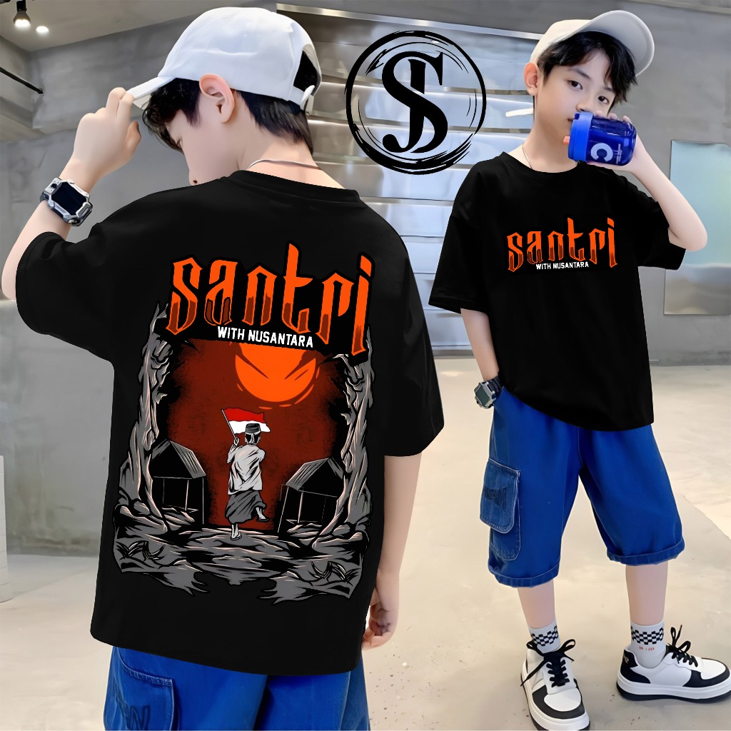 KAOS DAKWAH ANAK LAKI LAKI USIA 3-15 TAHUN BAHAN COTTON COMBED 30S PREMIUM KAOS ANAK SANTRI