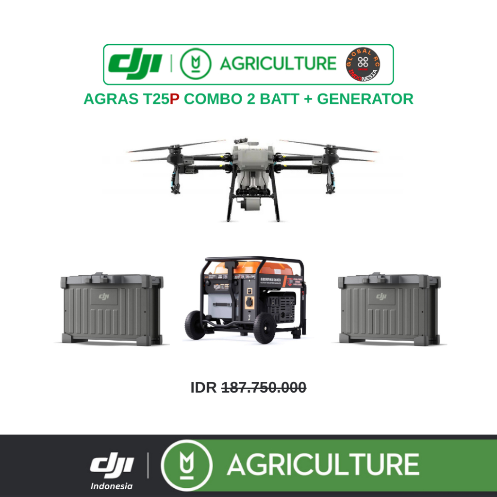 DJI Agras T25P Combo 2 Battery + Generator Drone Pertanian Semprot Hama