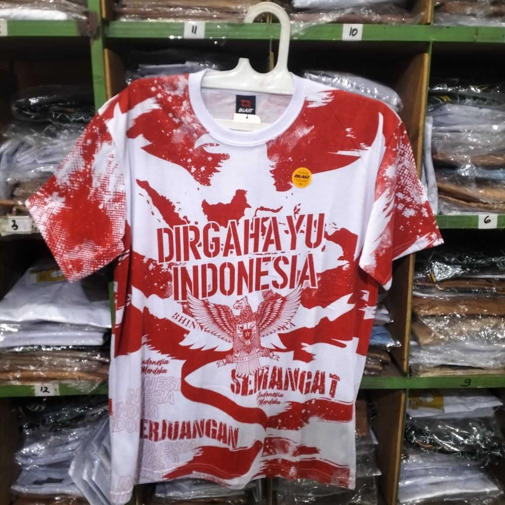 kaos merah putih kaos Indonesia kaos 17 Agustus kaos merah-putih